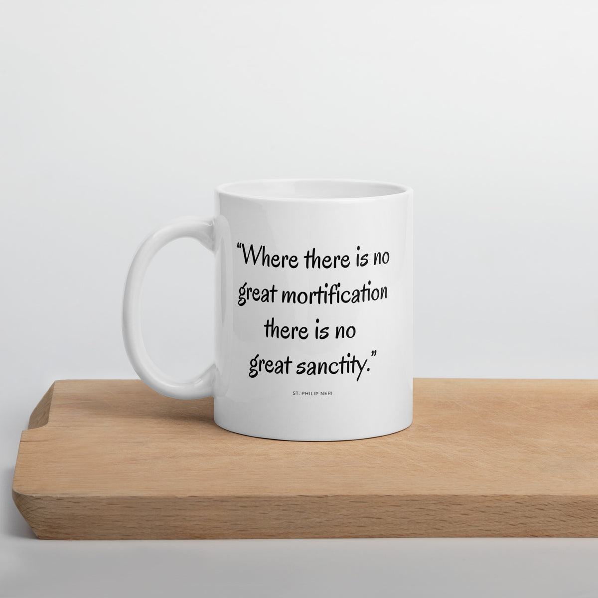 Coffee Glossy Mug | White Glossy Ceramic Mug | Oratorian Wisdom