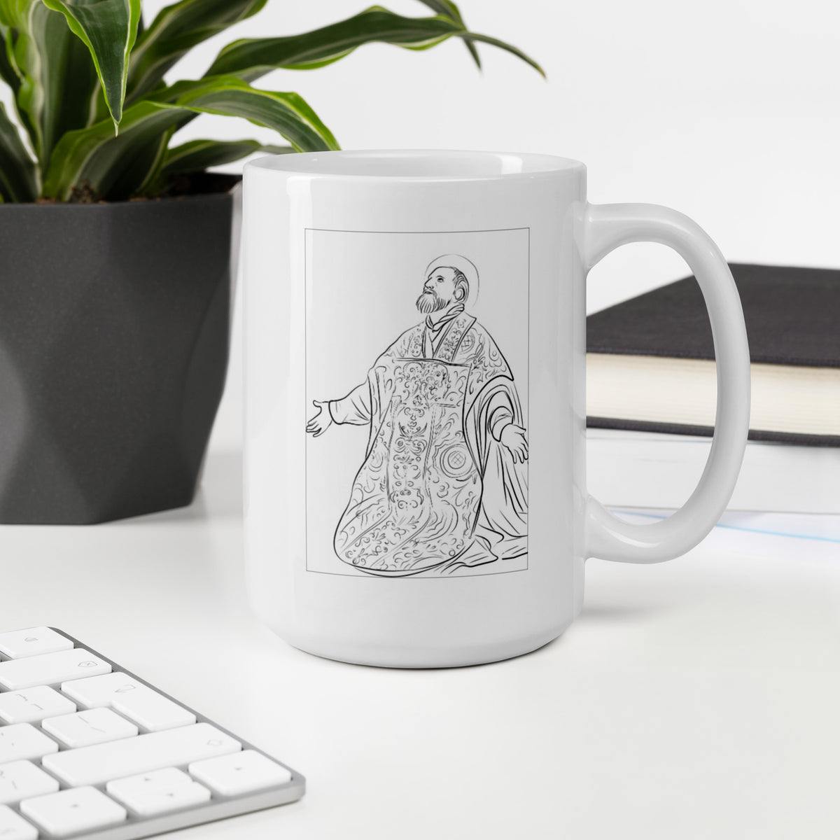 White Coffee Ceramic Mug | St Philip Mug | Oratorian Wisdom