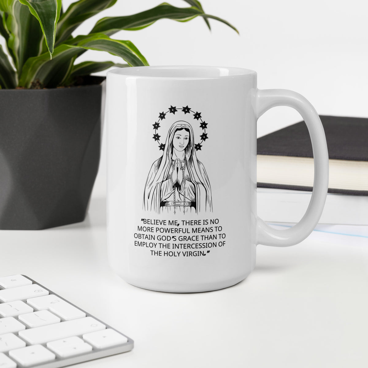 White Coffee Mug | Holy Virgin Mug | Oratorian Wisdom